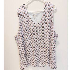 Cato women's pink/black/brown pattern tank shirt size 26/28W